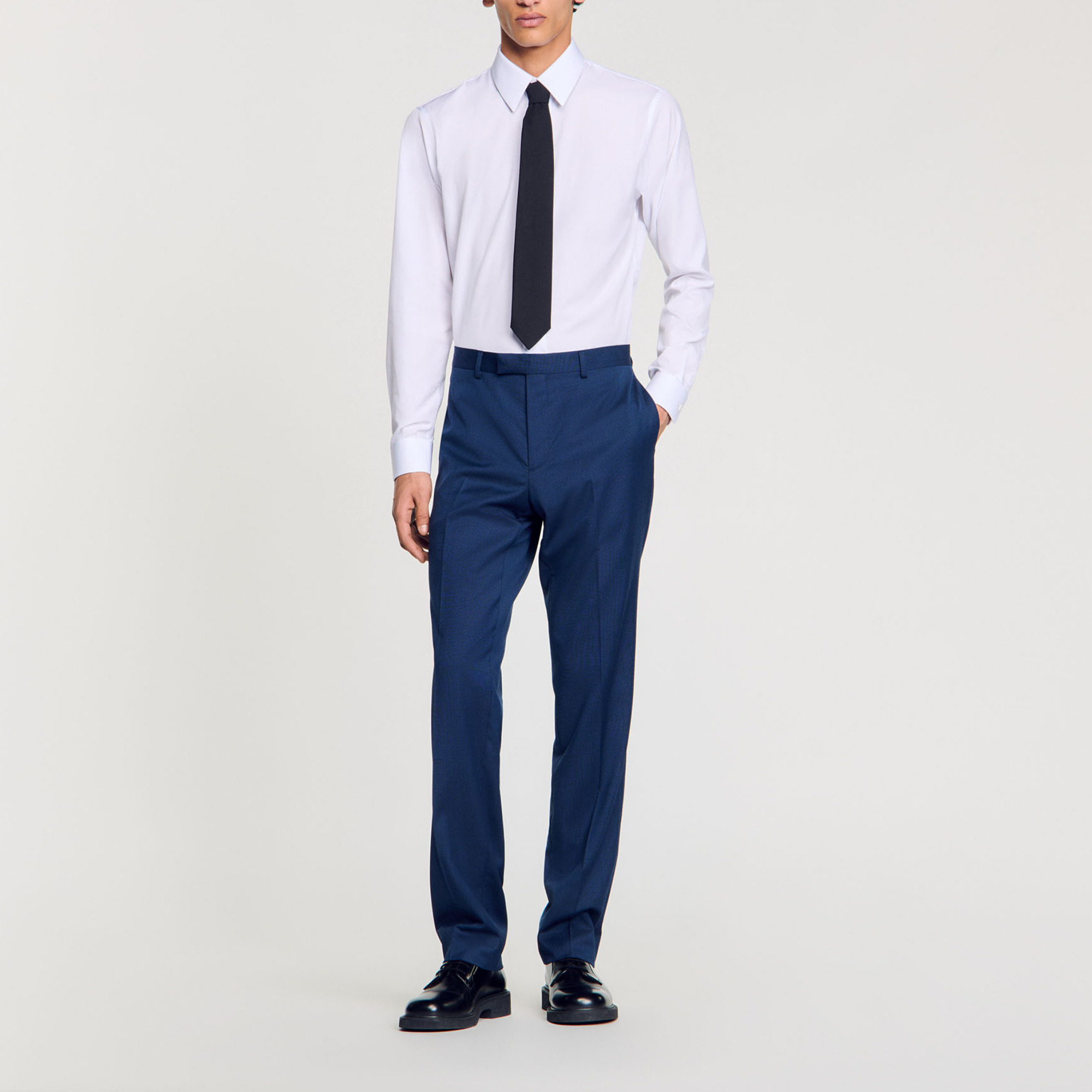 Sandro virgin Classic wool suit trousers with side and back pockets