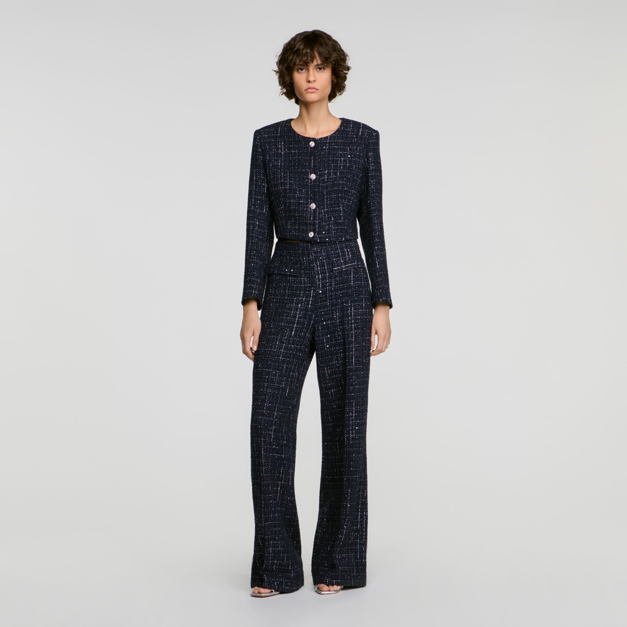 Decorative tweed trousers