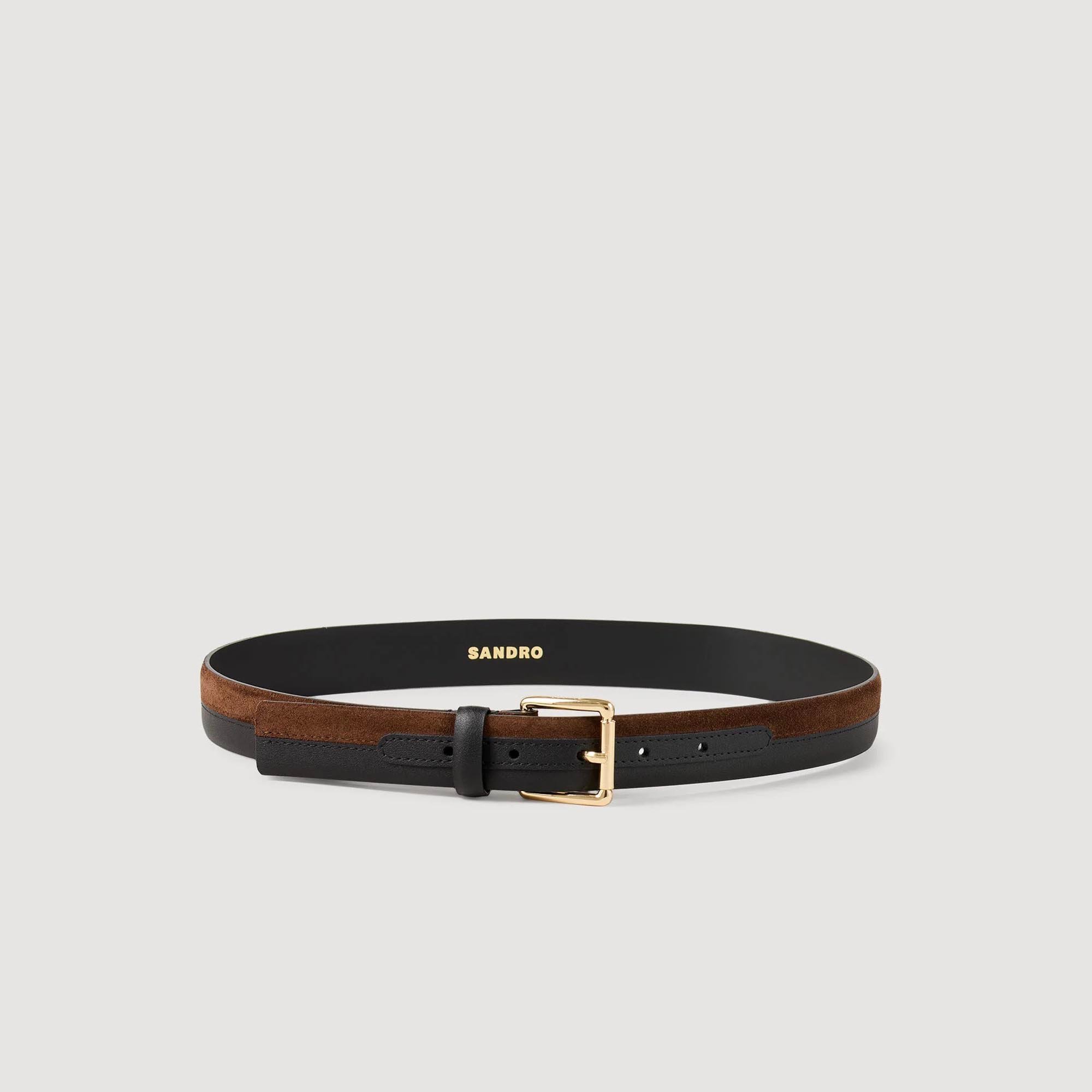 Two-tone leather belt