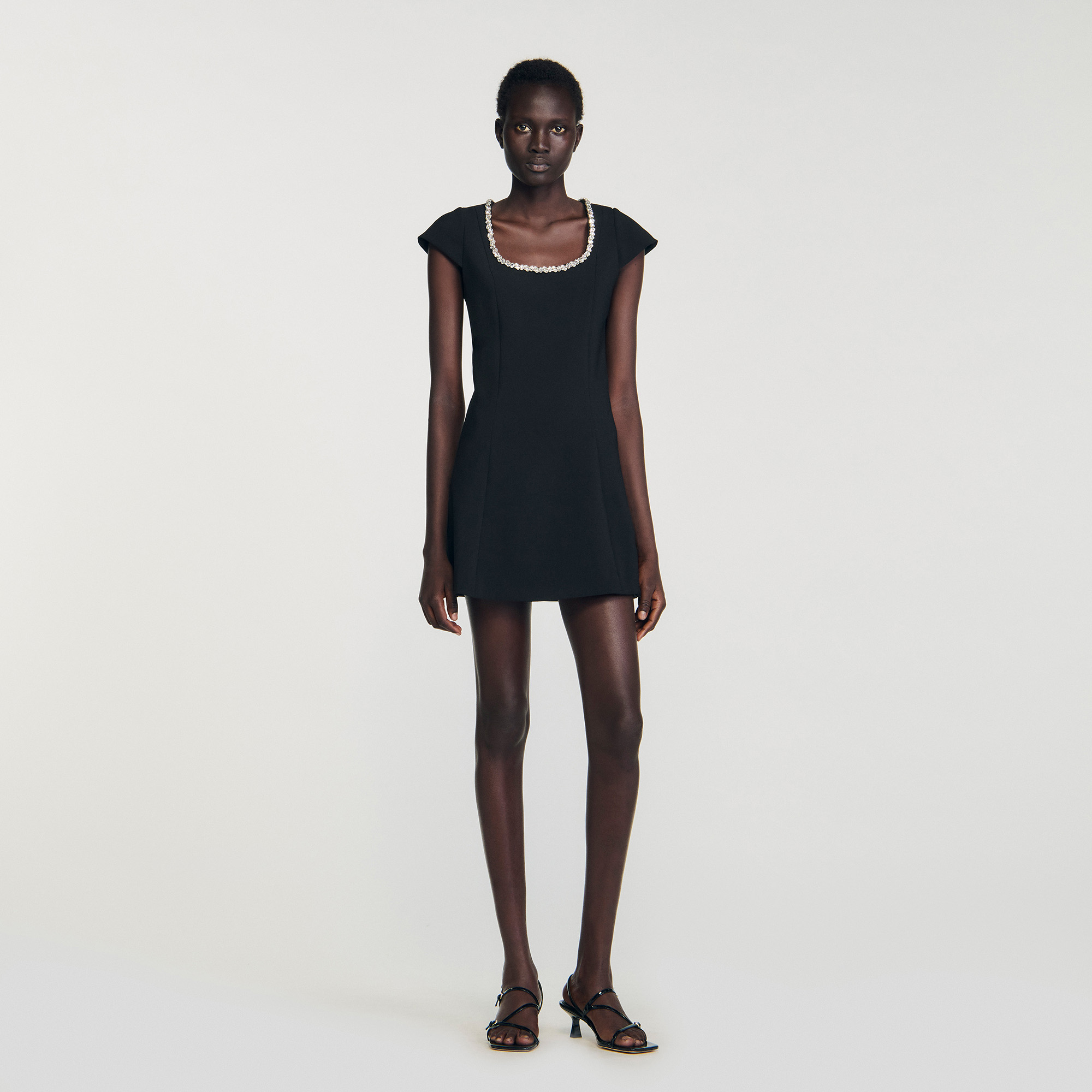 Sandro Mini dress with rhinestone collar