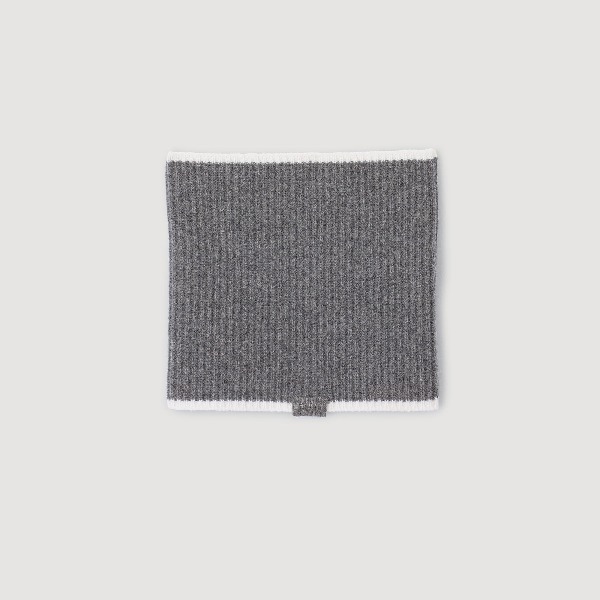 Ribbed knit neck warmer in Grey for Women | Sandro Paris