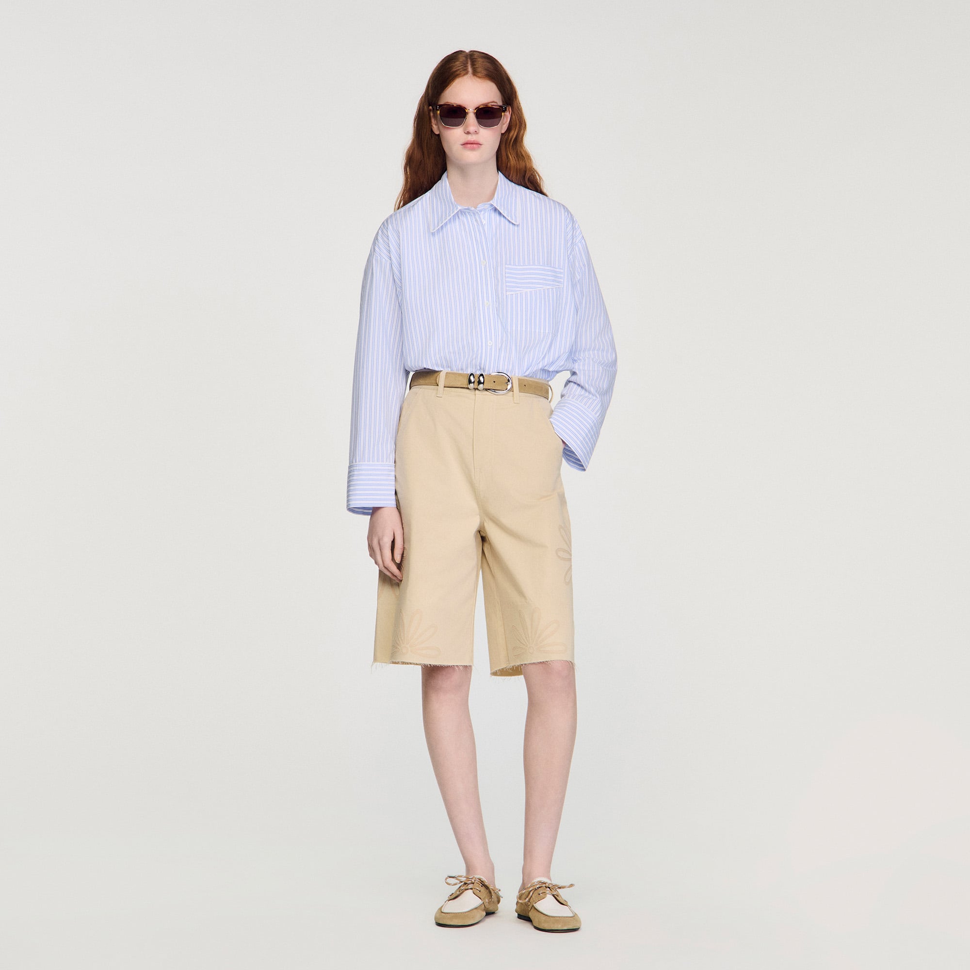 Cotton Bermudas with flower details