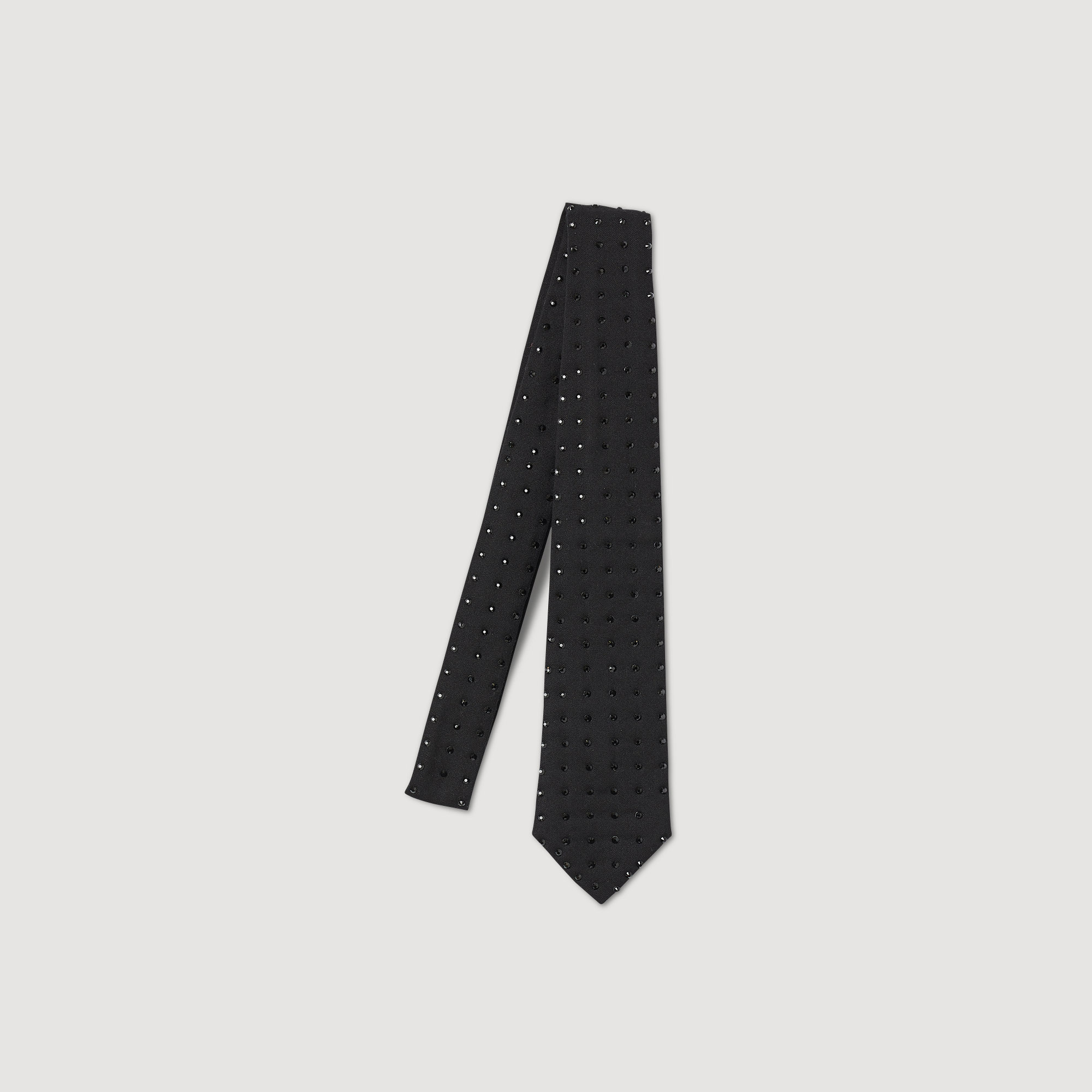 Sandro polyester Tie embellished with tone-on-tone rhinestones