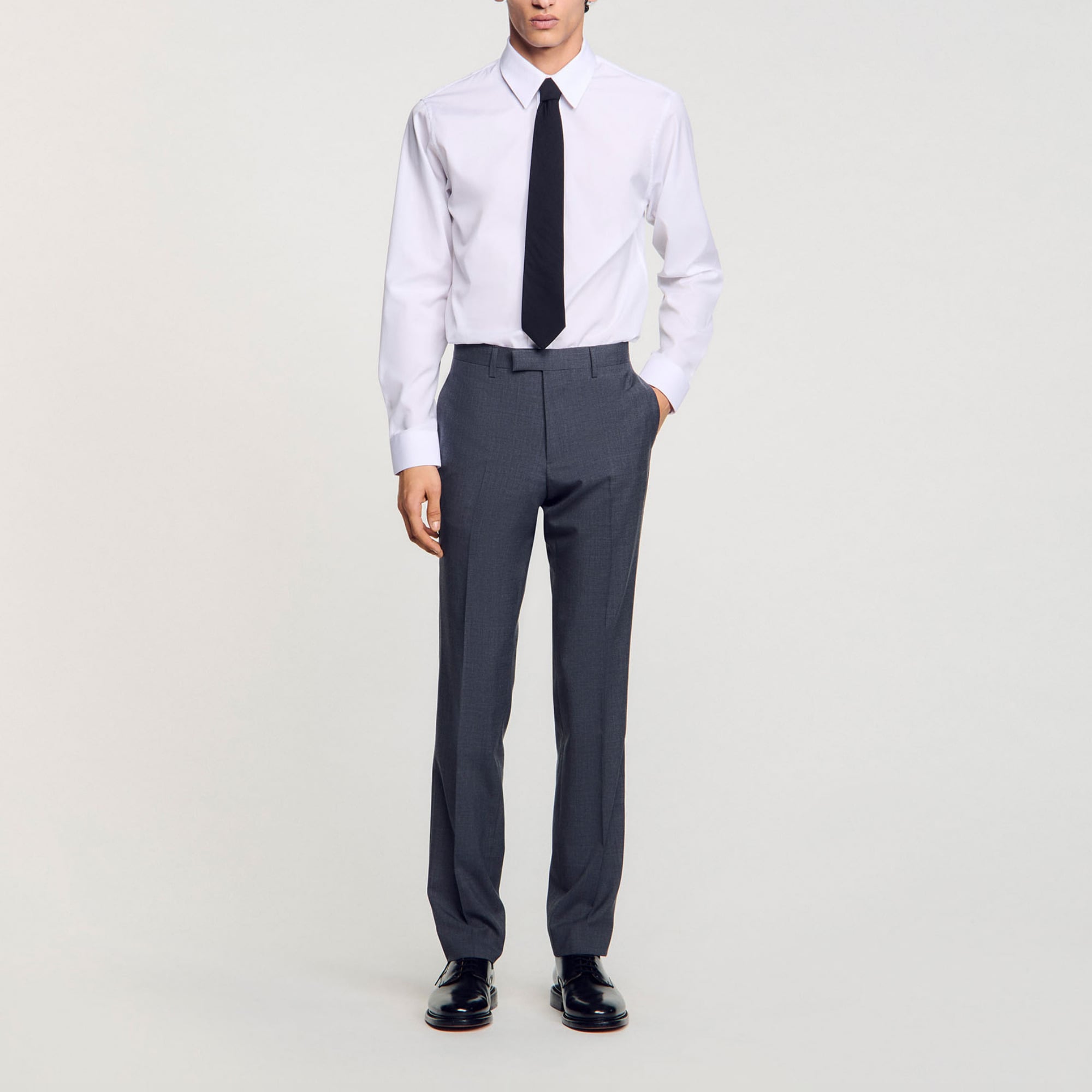 Sandro wool Wool suit trousers, classic fit, with side pockets