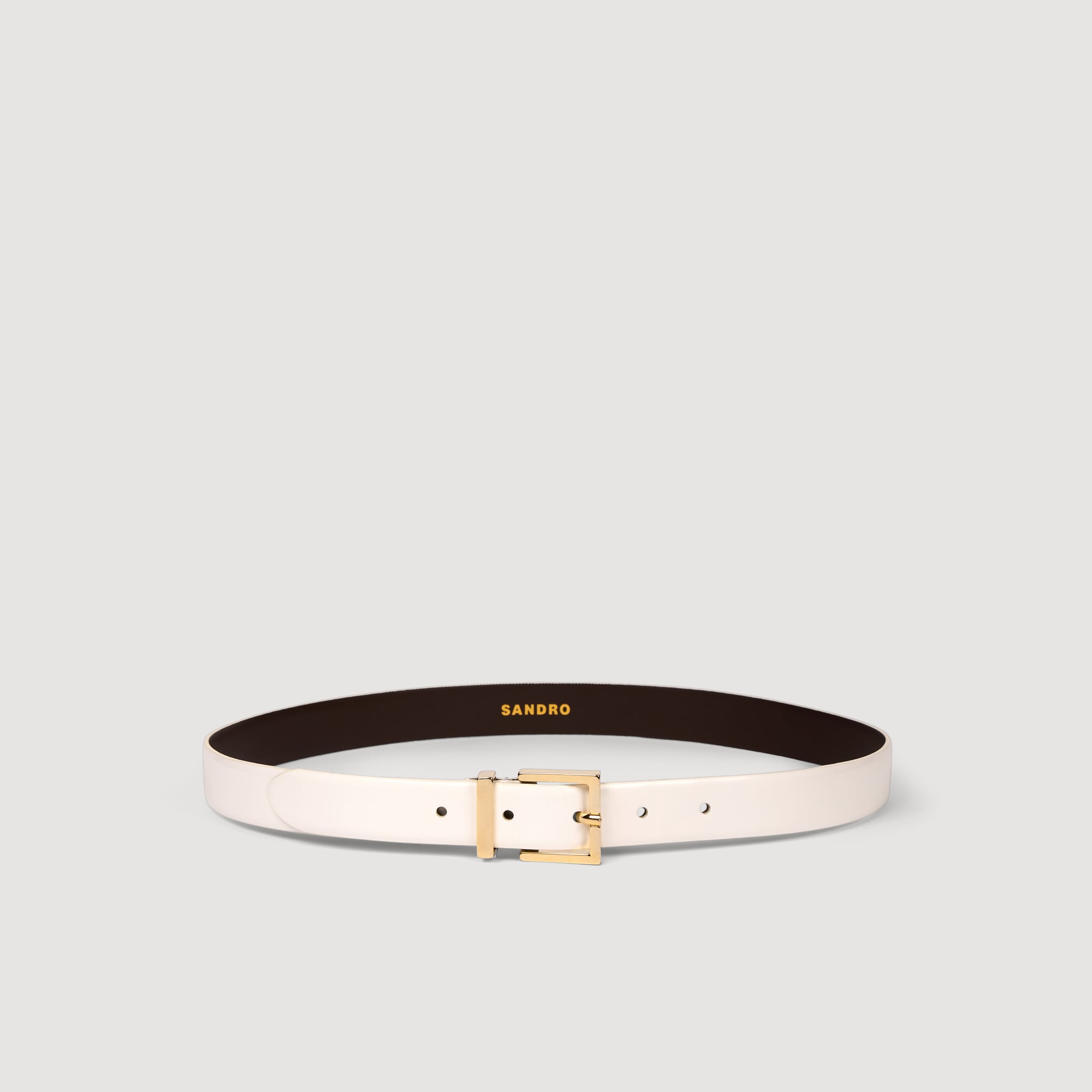 Sandro leather Smooth leather belt with a metal buckle