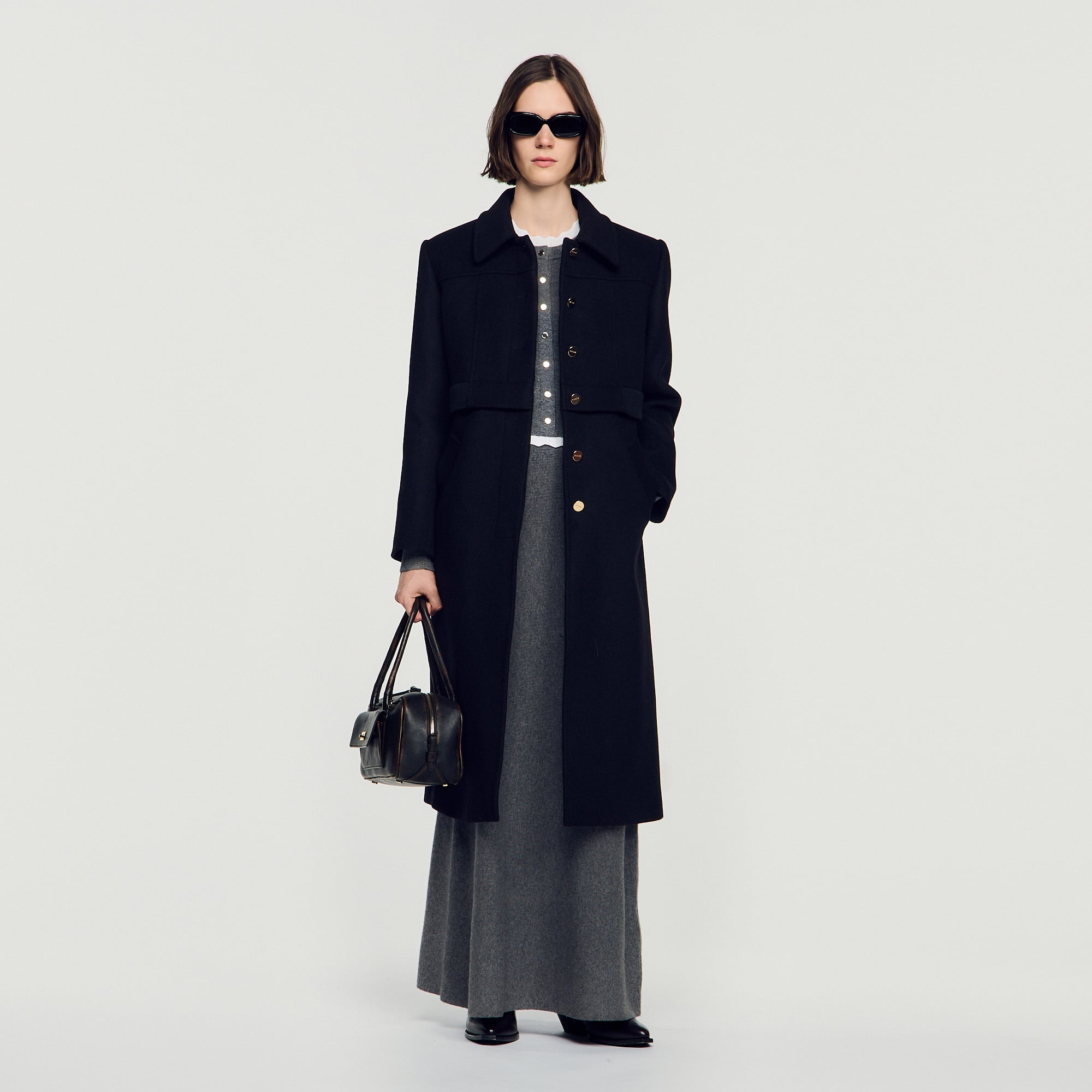 2-in-1 effect wool coat