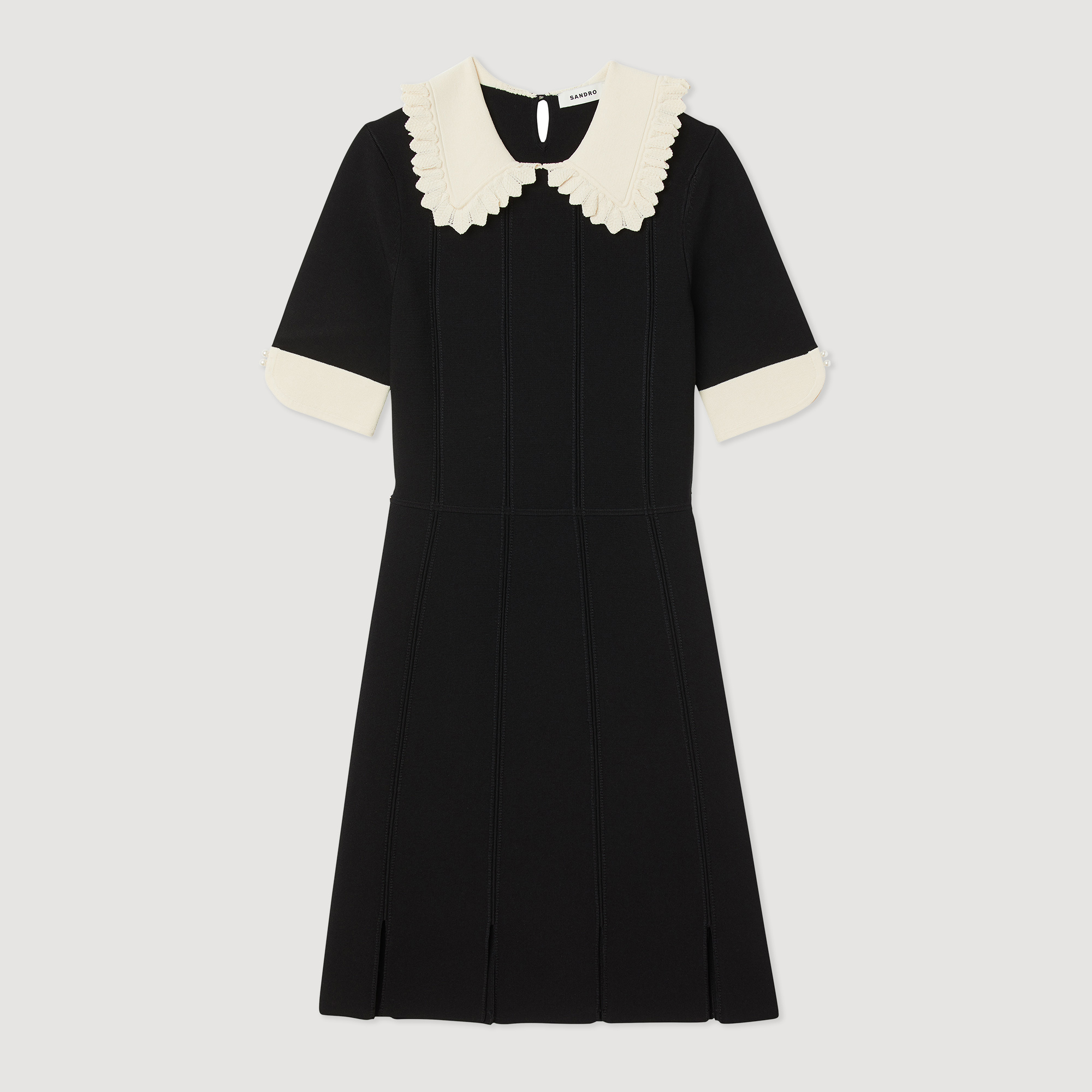 Short dress with shirt collar - Dresses | Sandro Paris