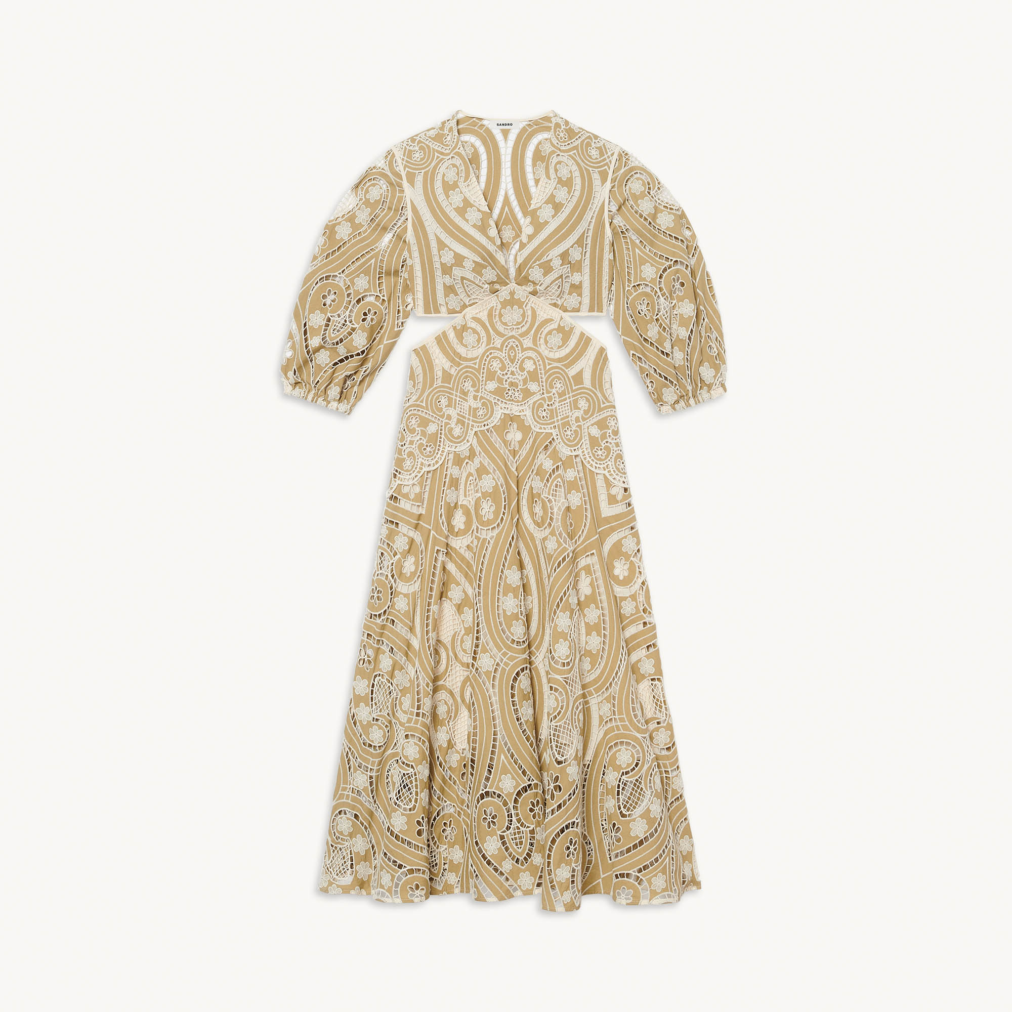 Long guipure dress - Dresses | Sandro Paris