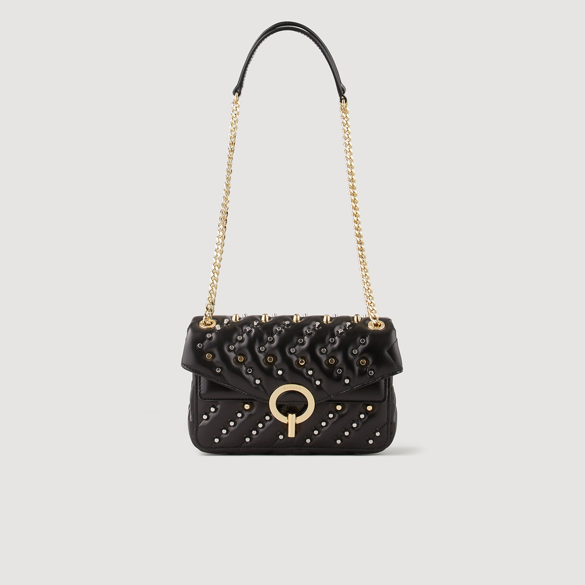 Sandro cow Small studded leather Yza bag