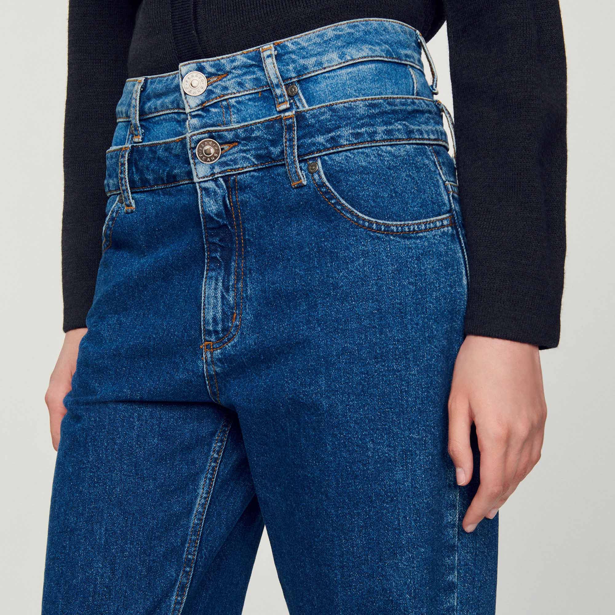 Trompe l'œil mom jeans - Jeans | Sandro Paris