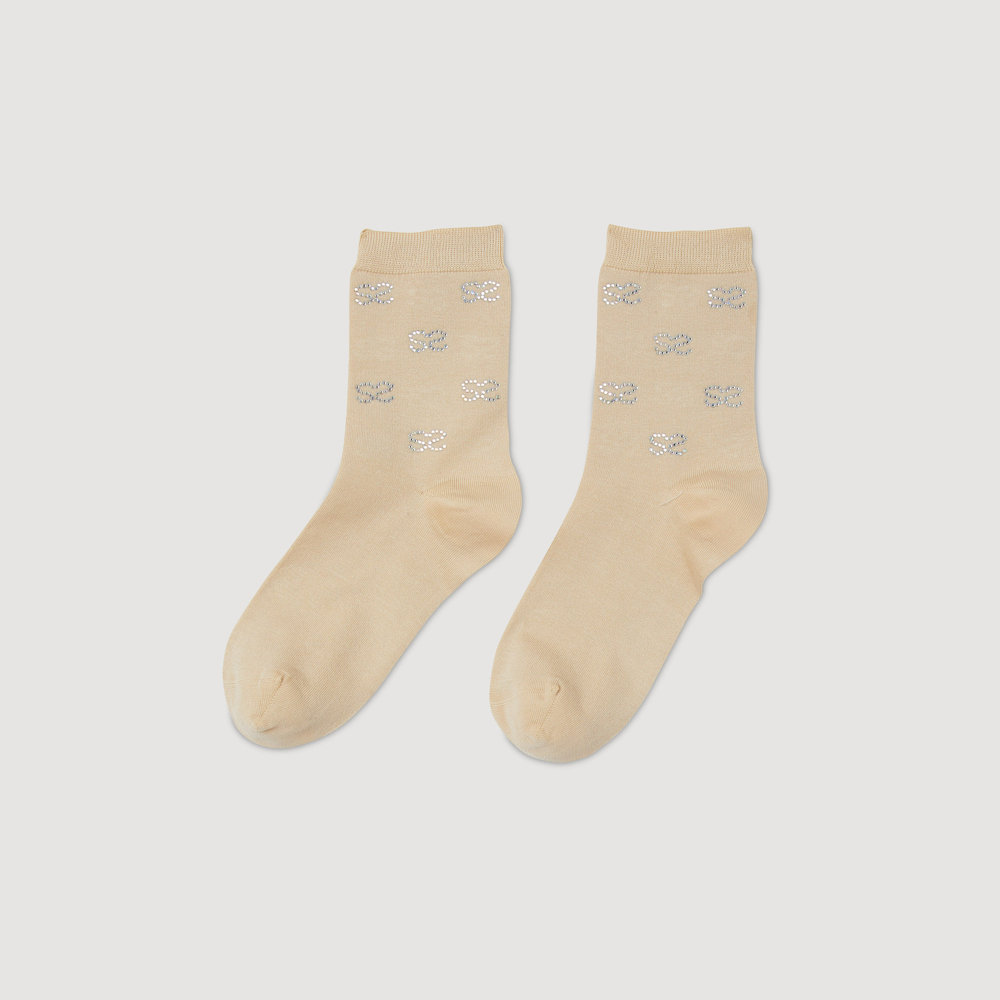 Sandro cotton Double S rhinestone socks