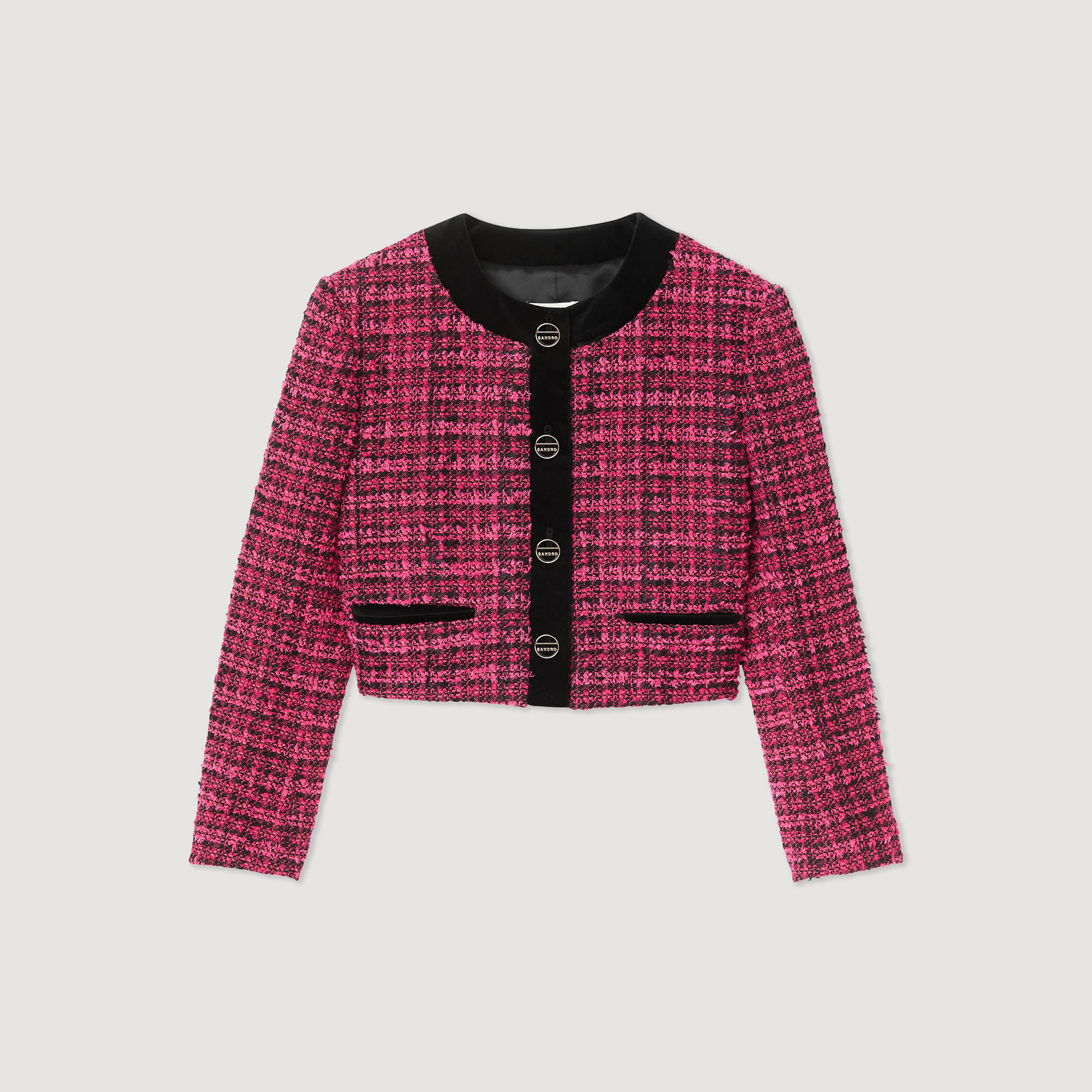 Cropped Tweed Jacket - Jackets & Blazers | Sandro Paris