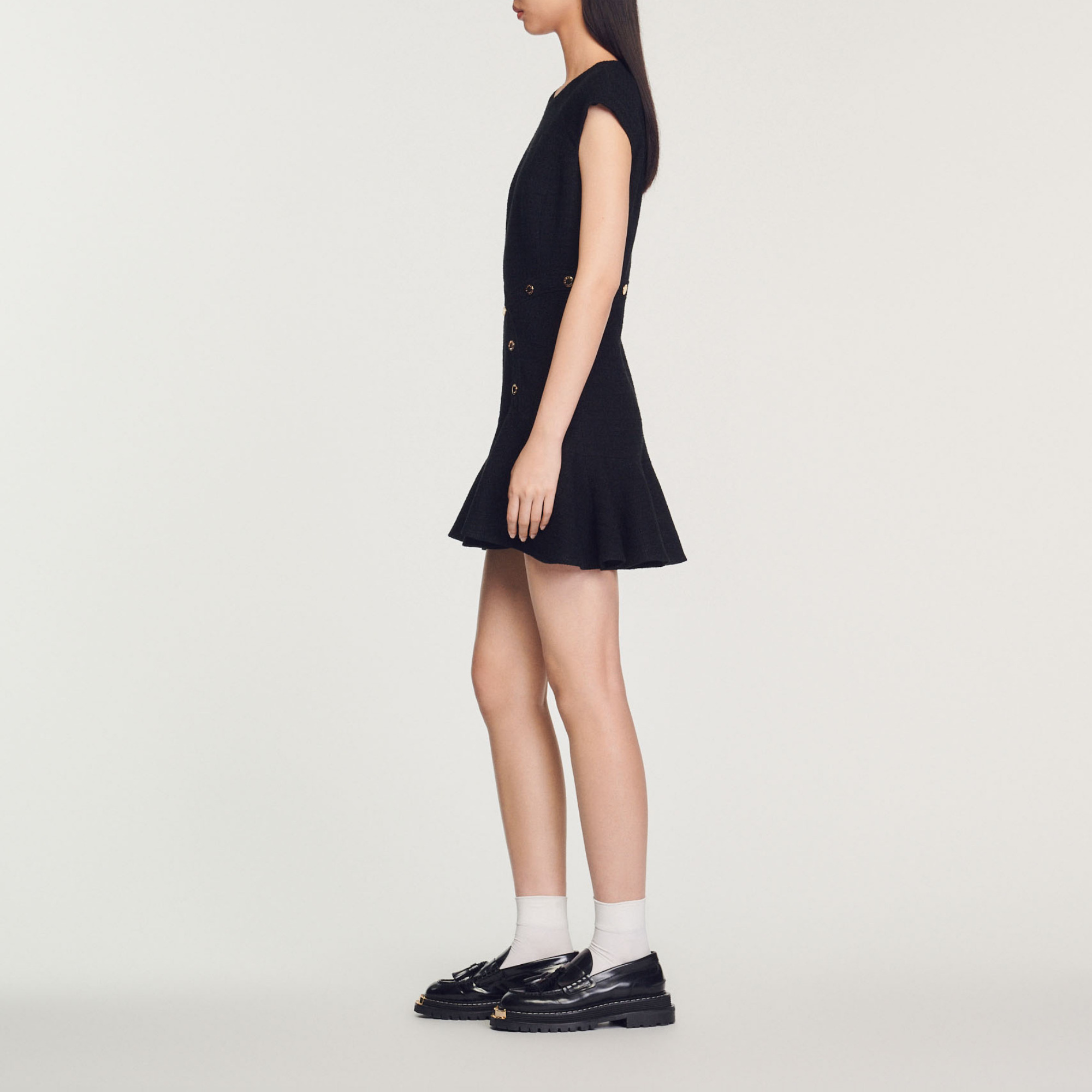 Ross Asymmetric tweed dress - Dresses | Sandro Paris