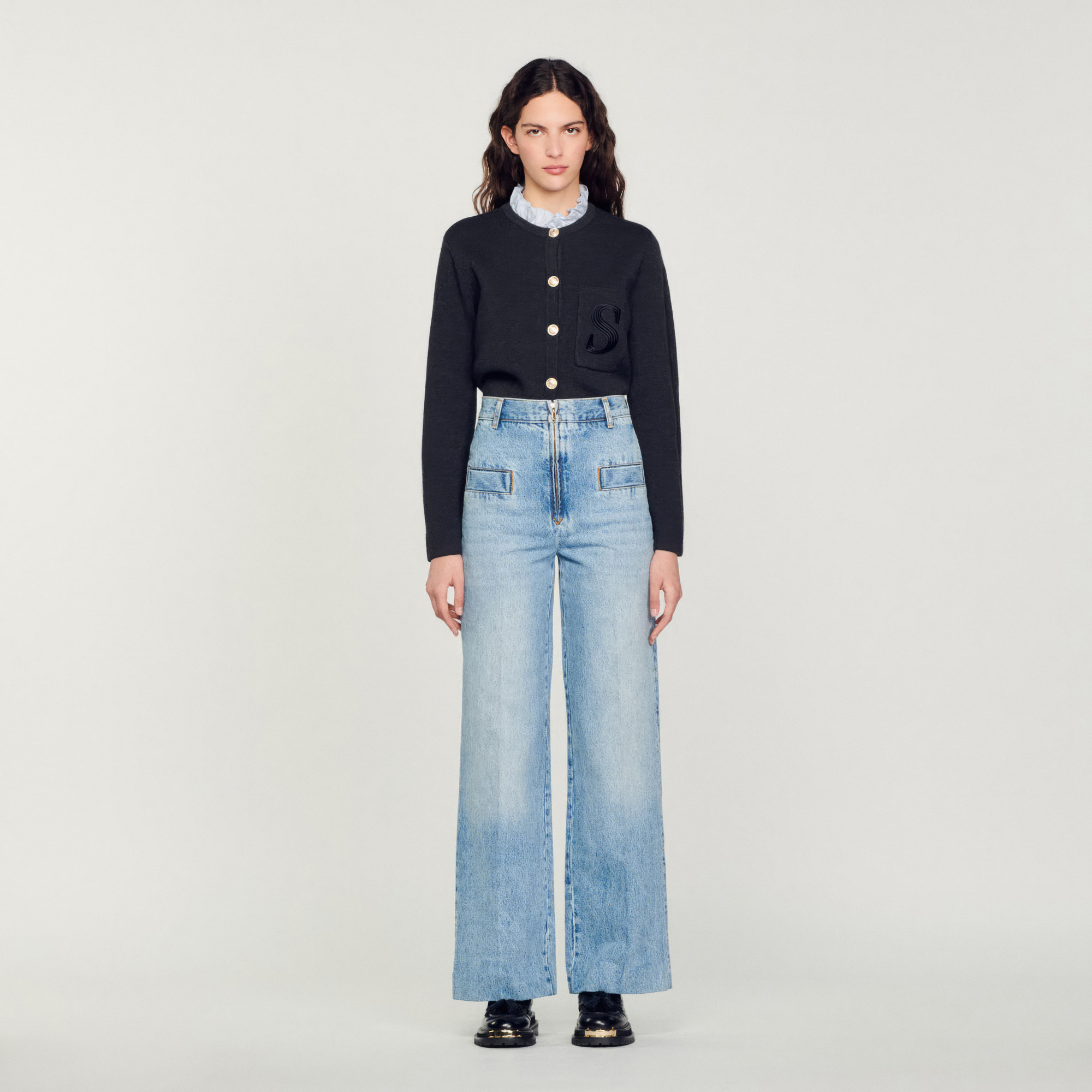 Oslo Wide-leg jeans - Jeans | Sandro Paris