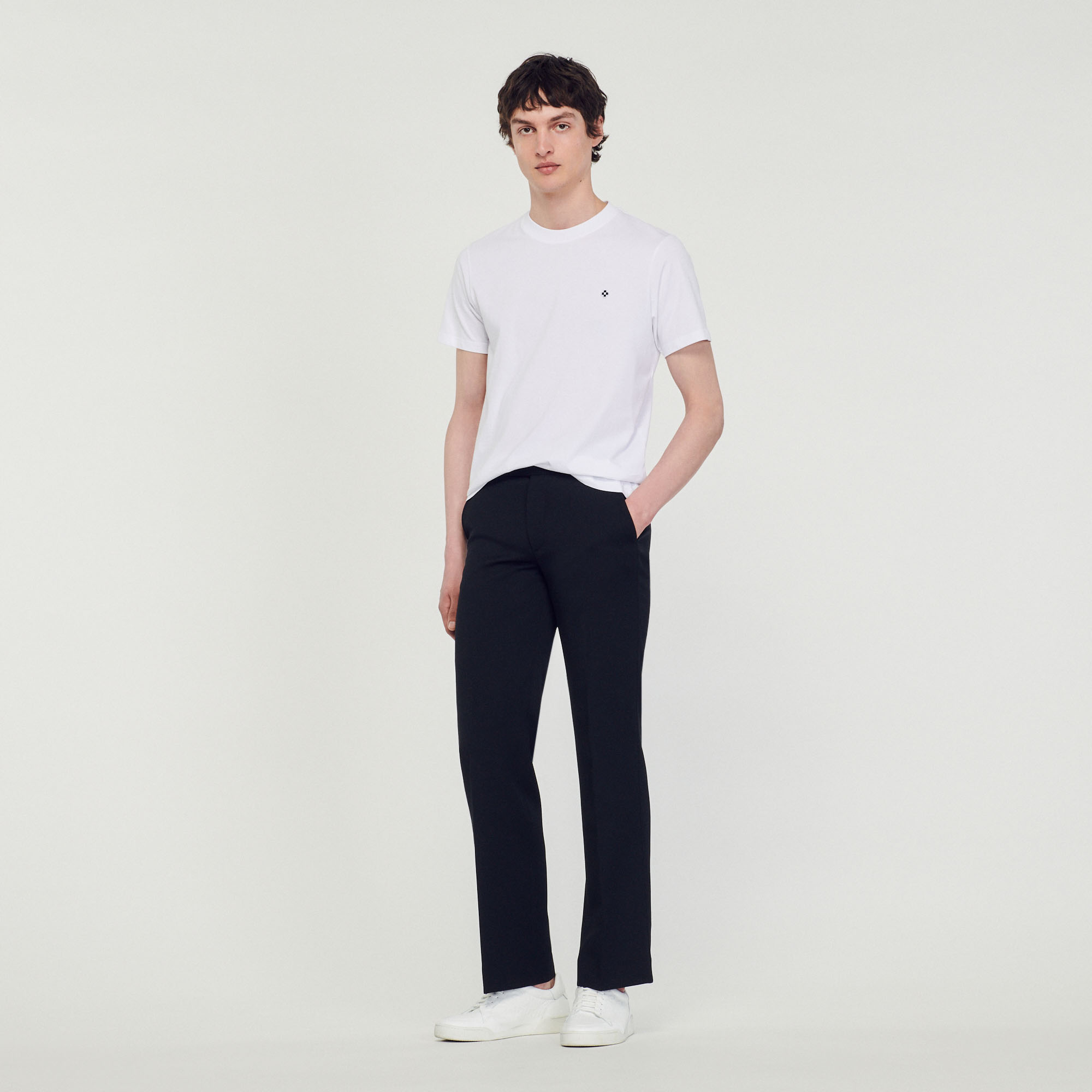 Sandro cotton T-shirt with Square Cross patch
