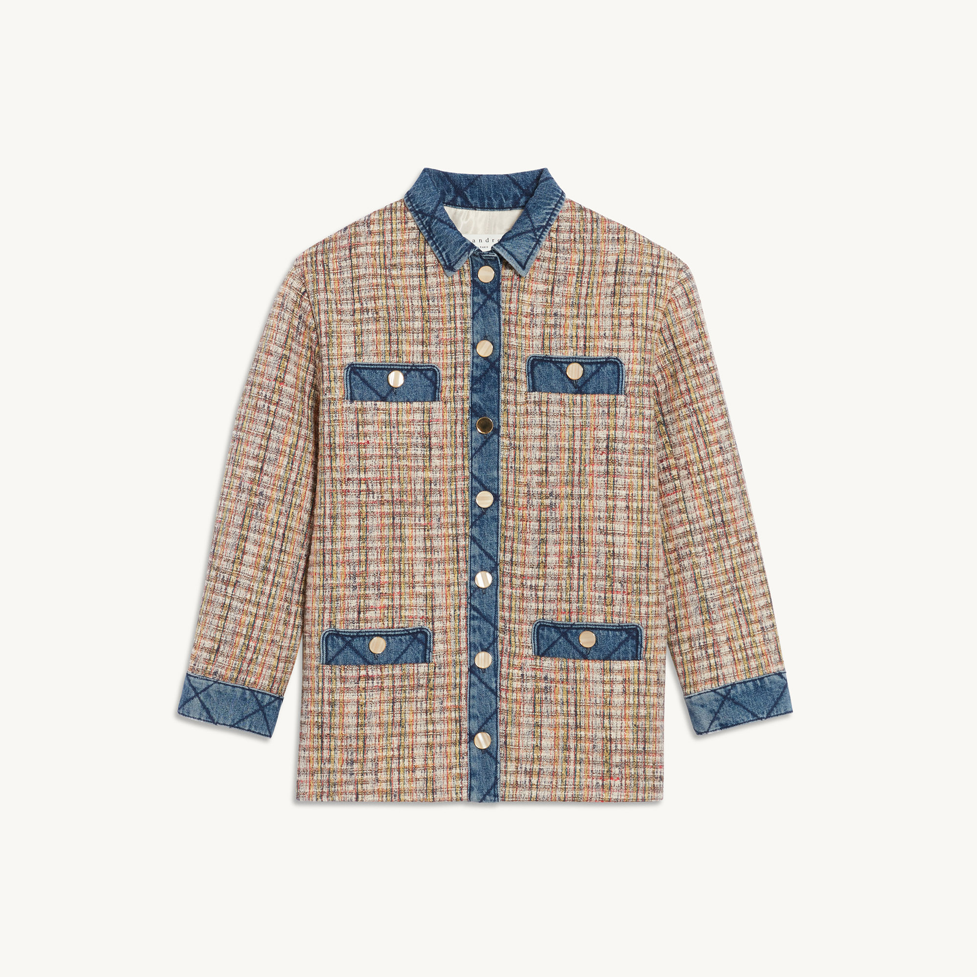 Tweed Jacket With Denim Inserts - Jackets & Blazers | Sandro Paris