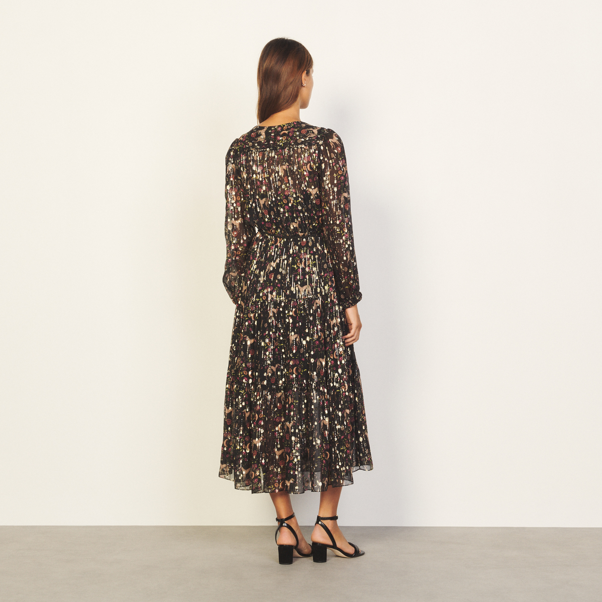 Long dress with lurex - Dresses | Sandro Paris