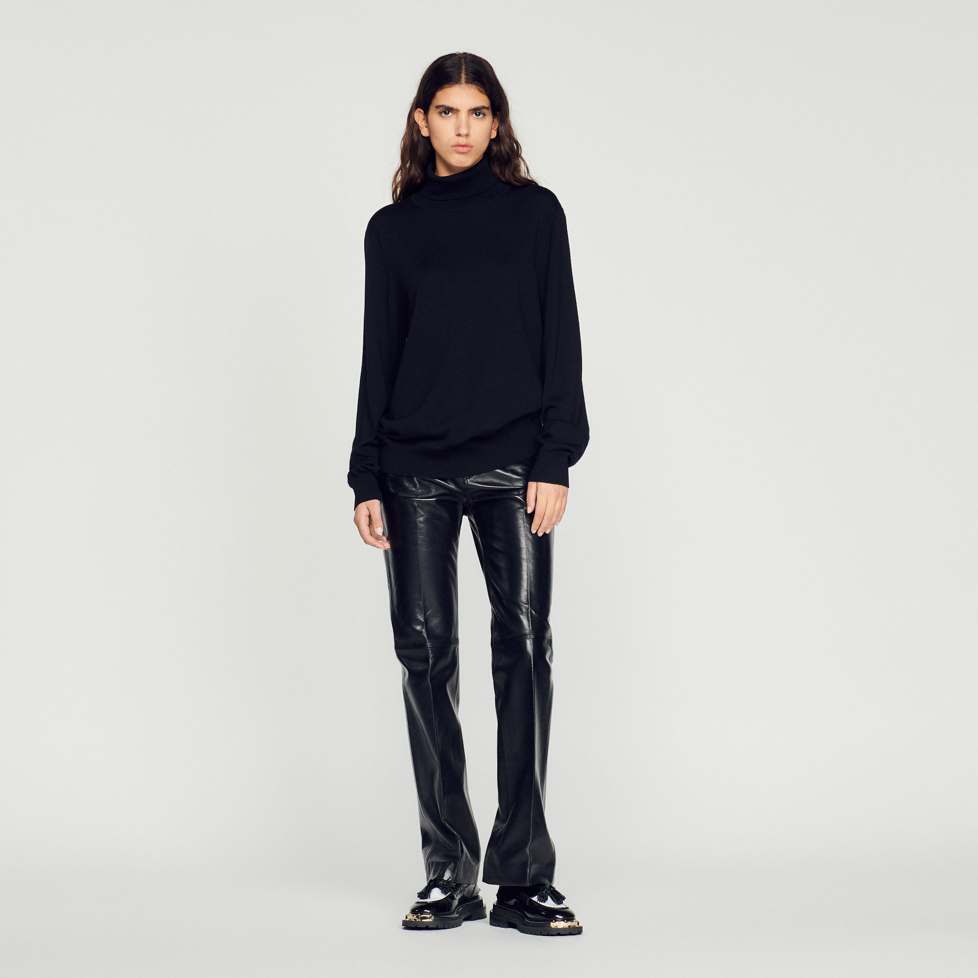 Roll neck wool sweater - Sweaters & Cardigans | Sandro Paris