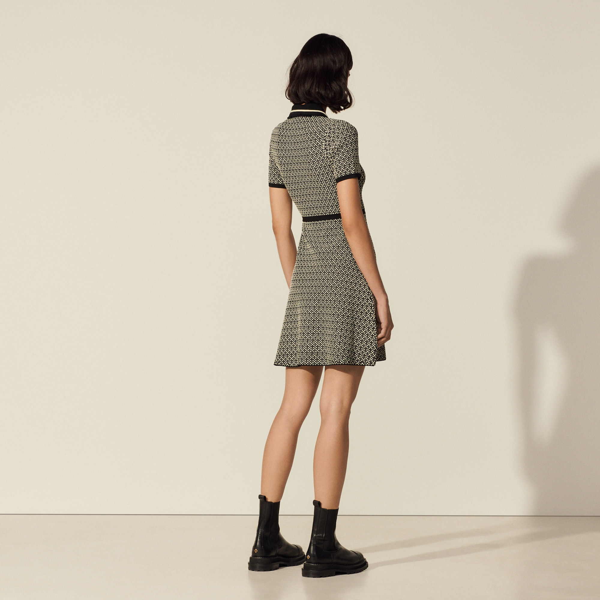 Knit dress with short sleeves - Dresses | Sandro Paris