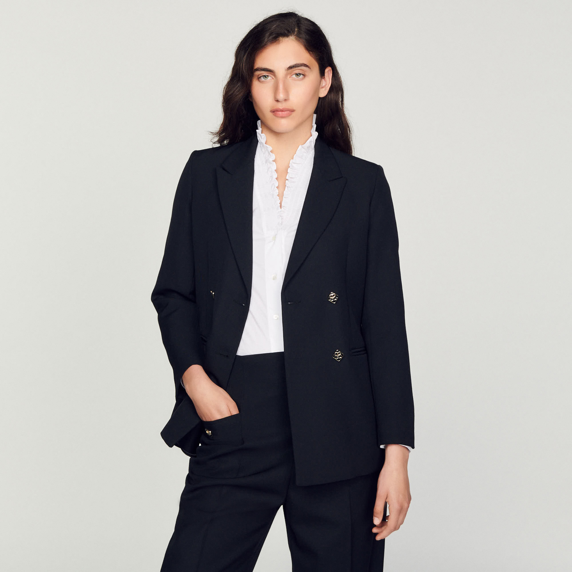 Double-breasted suit jacket - Jackets & Blazers | Sandro Paris