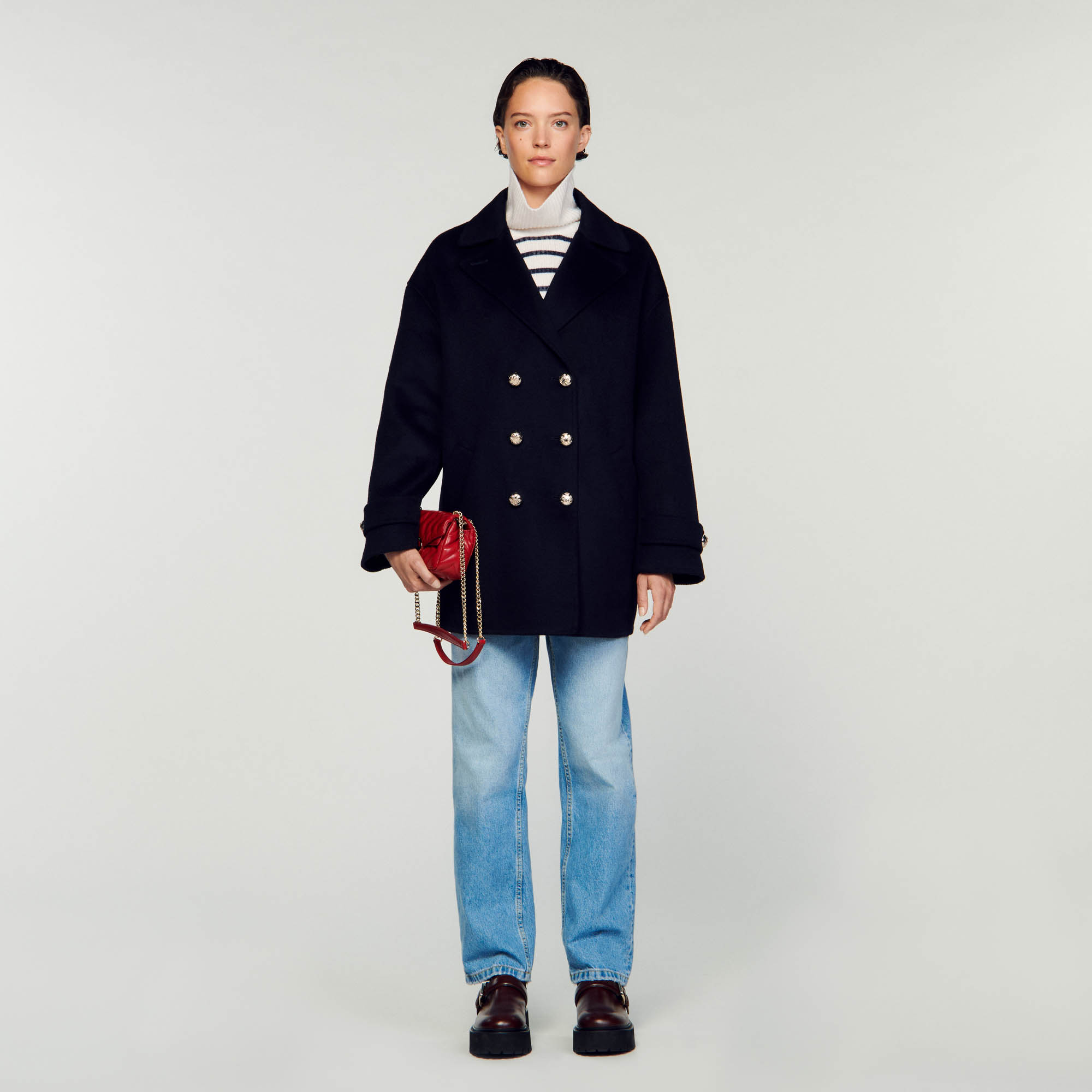Sandro wool Double-breasted pea coat