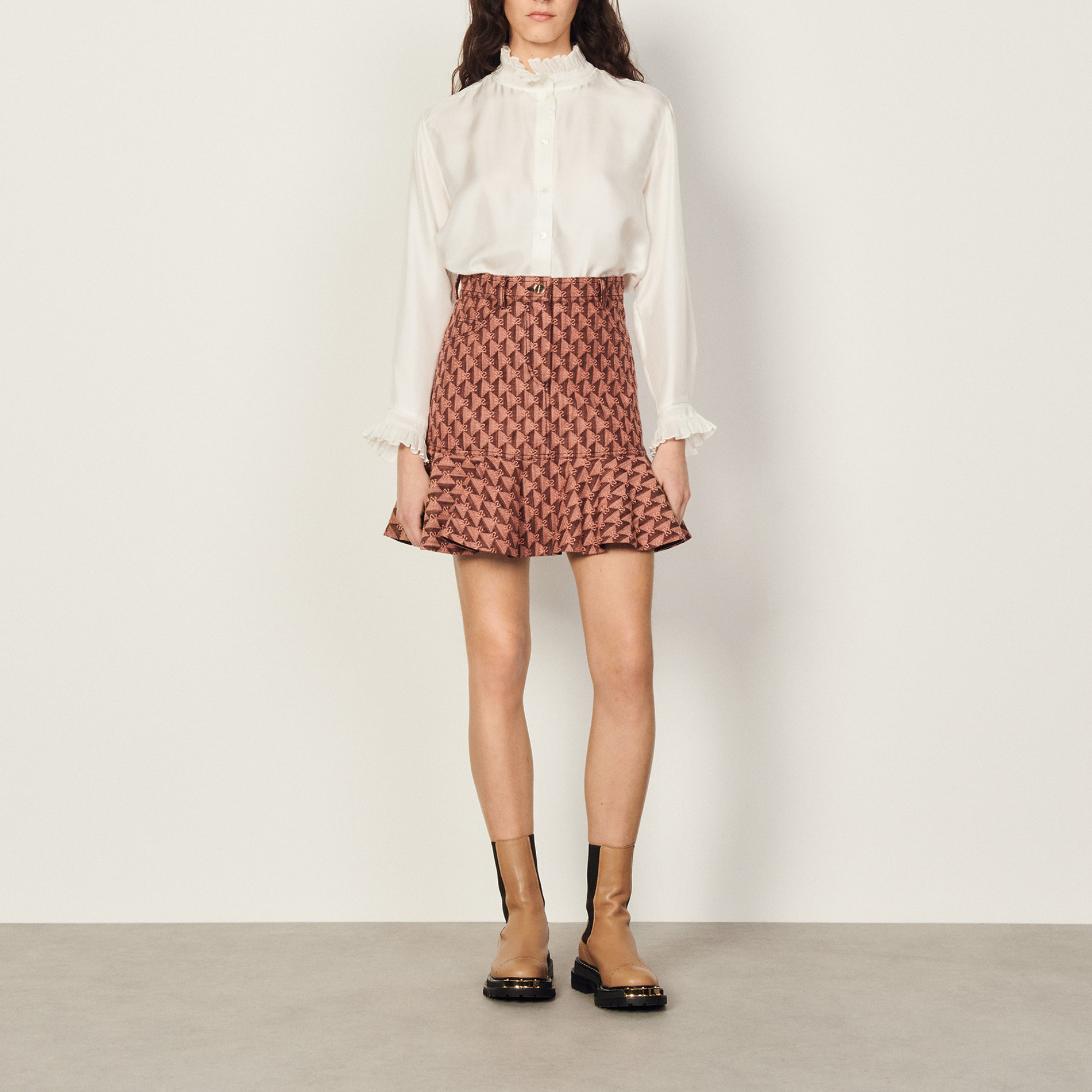 Short jacquard skirt - Skirts | Sandro Paris