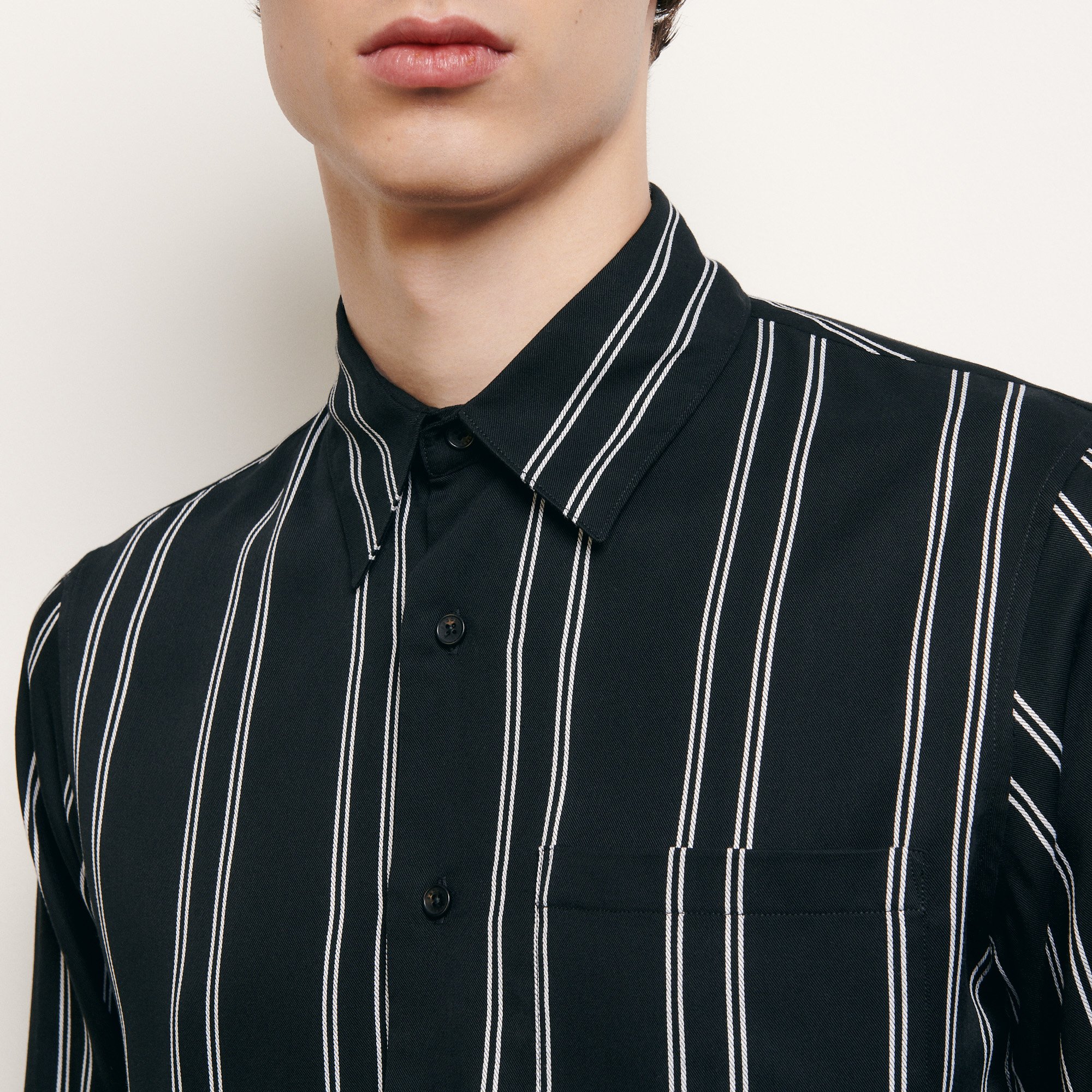 sandro blue striped shirt