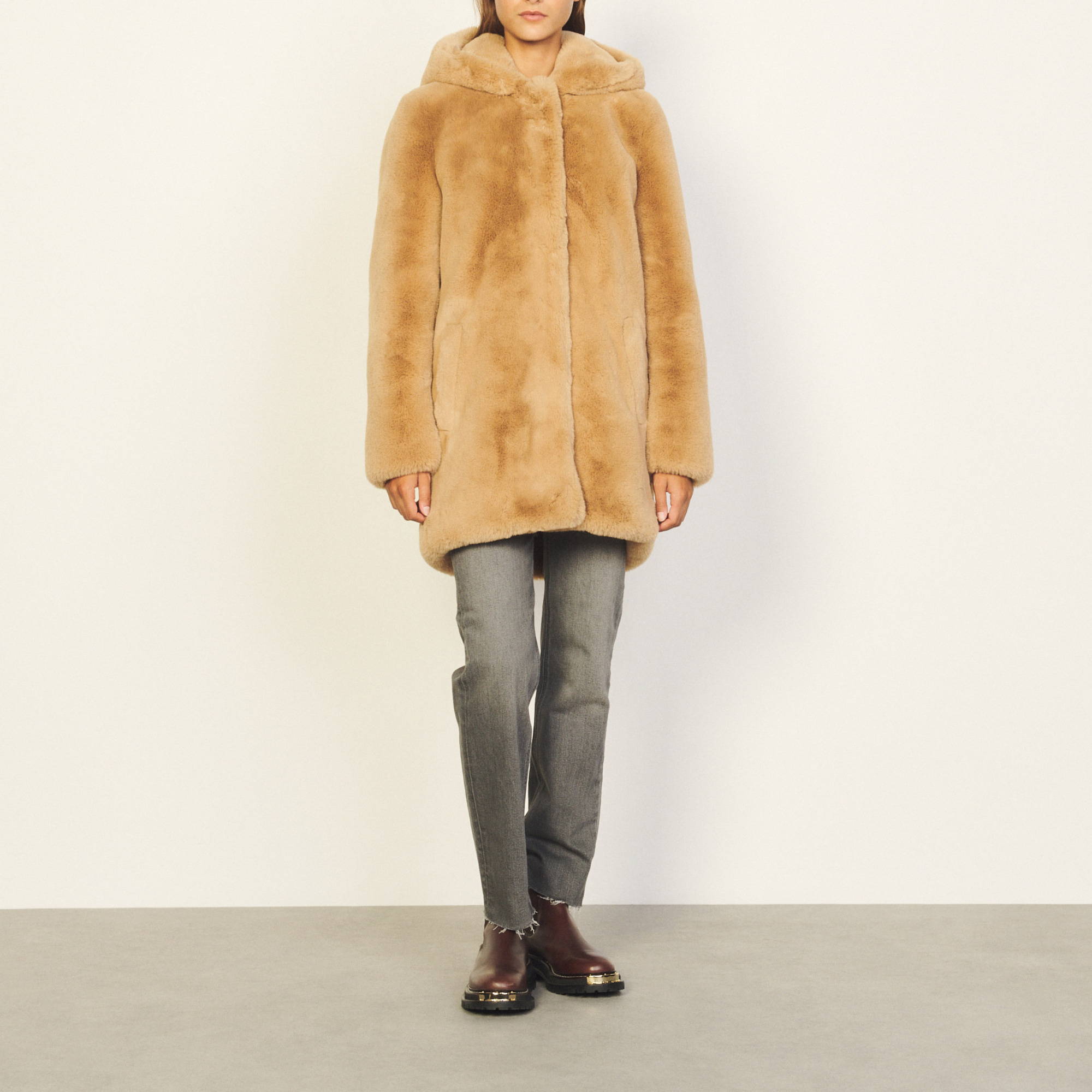 Faux fur coat - Coats | Sandro Paris