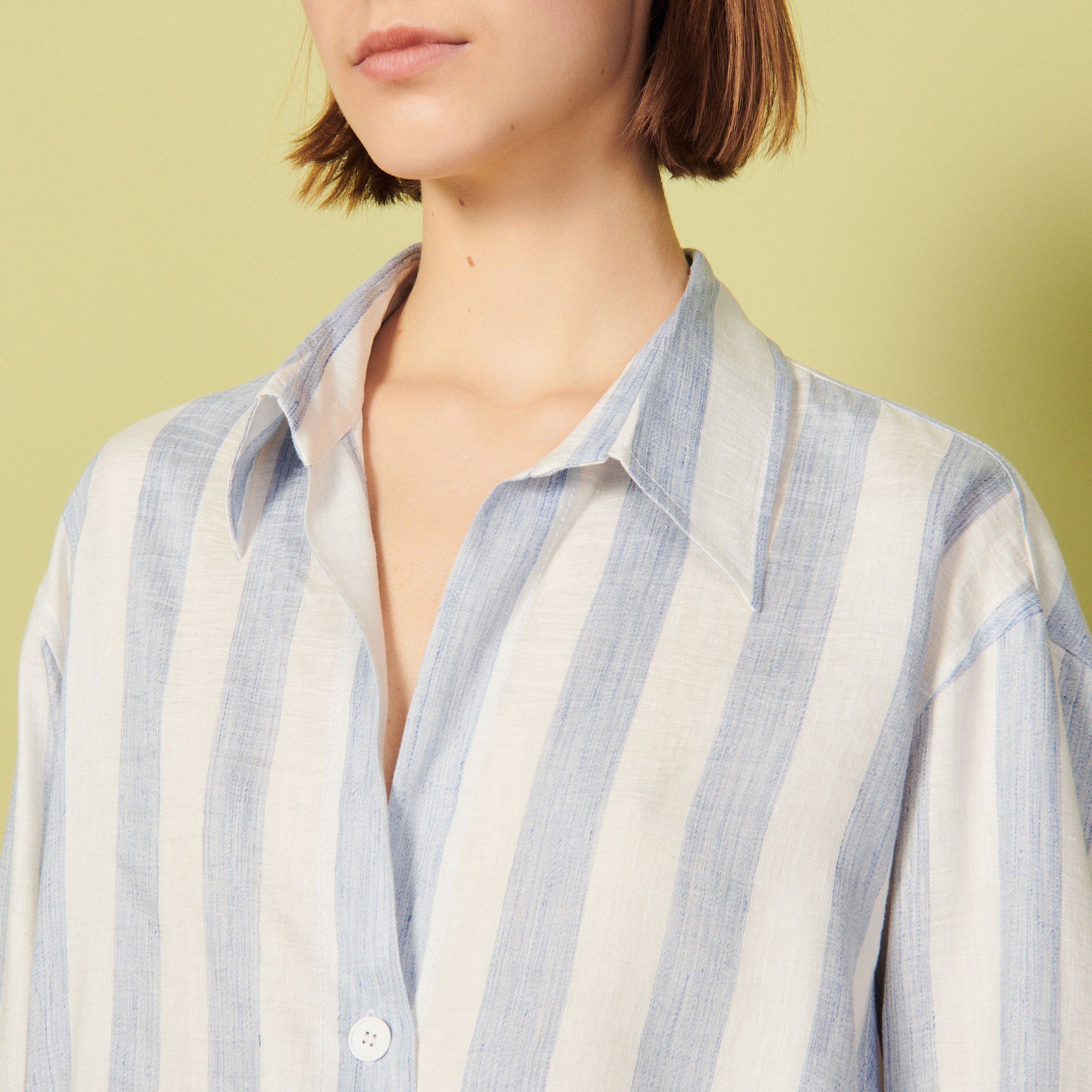 Striped Linen Shirt Tops And Shirts Sandro Paris