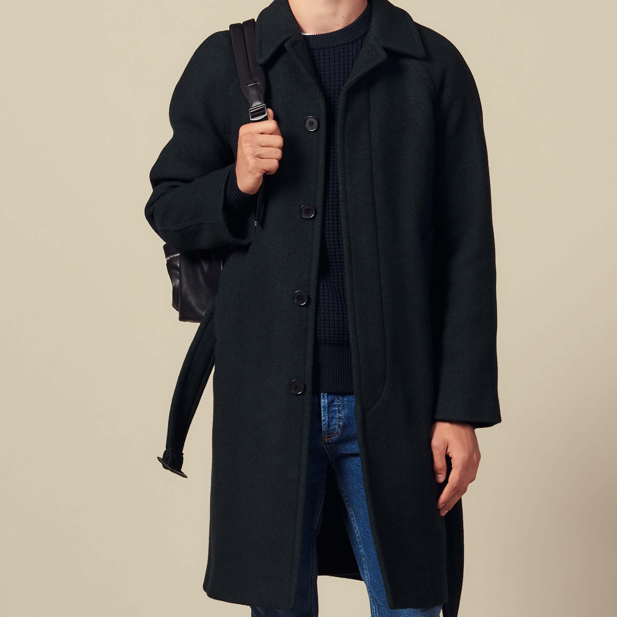 Coat With Belt - Coats & Jackets | Sandro Paris