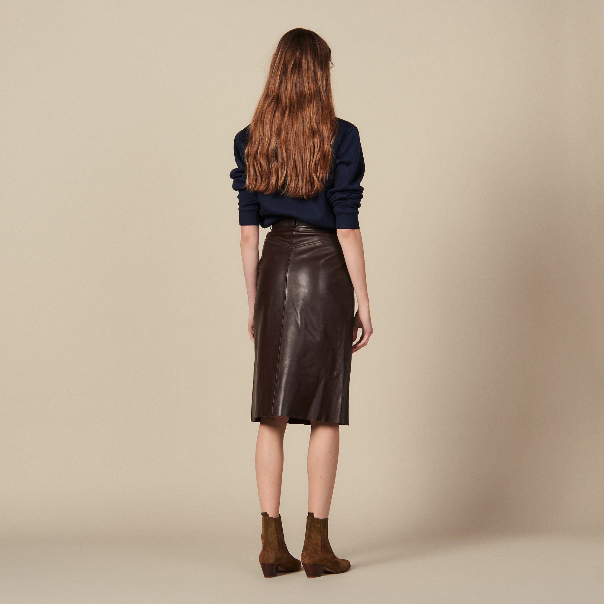 Midi Leather Skirt - Skirts | Sandro Paris