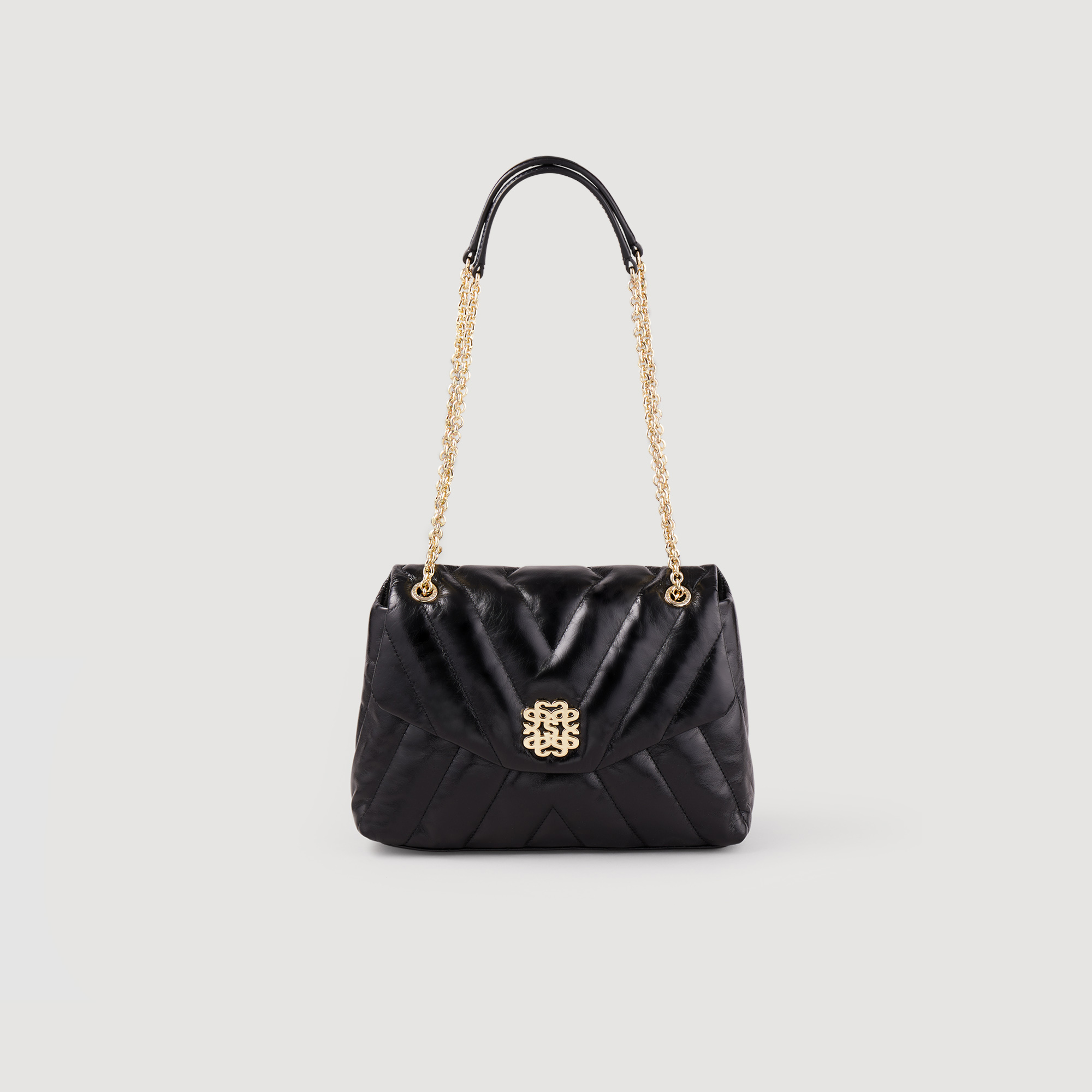 Sandro cow Mila quilted leather bag