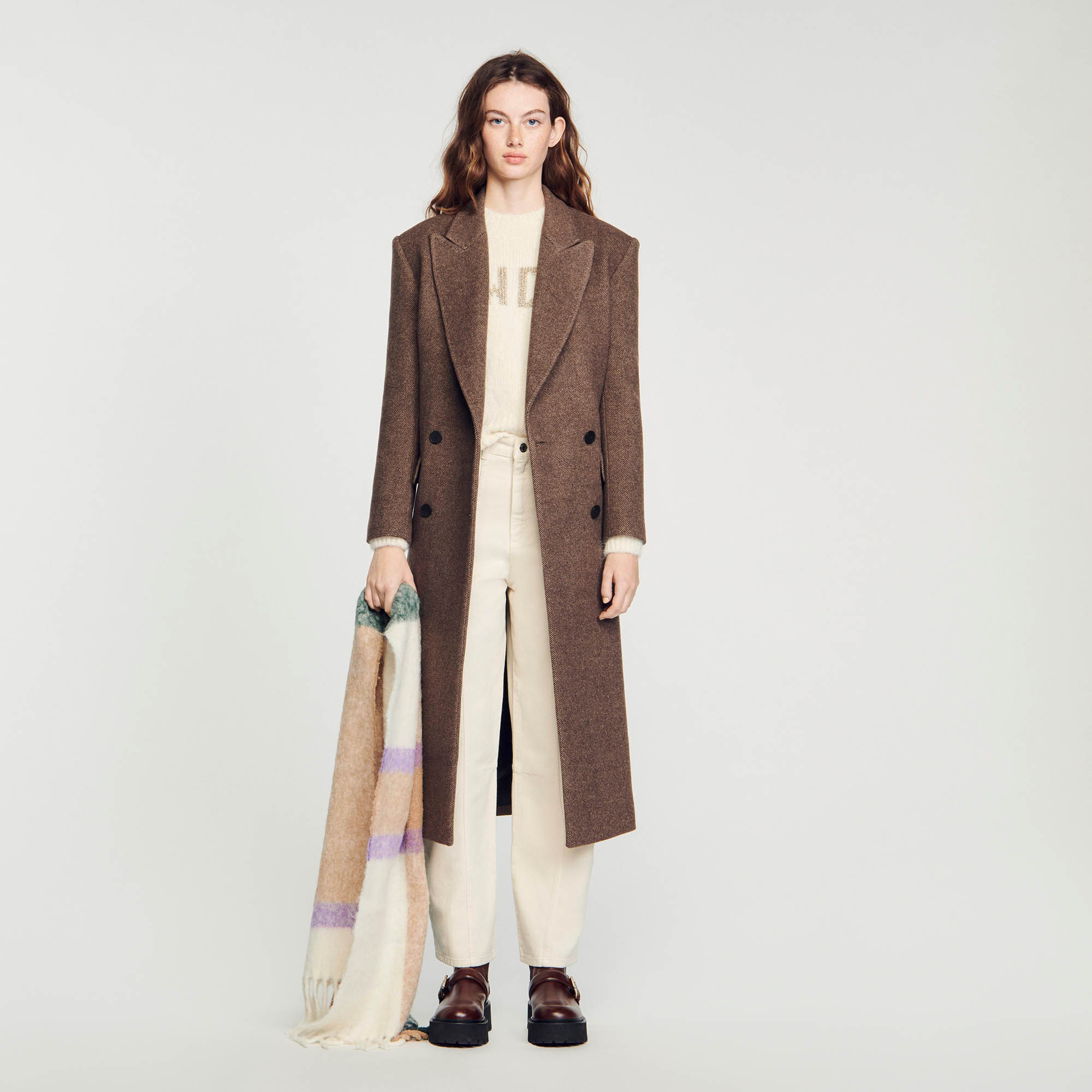 Sandro wool Long-sleeved button coat