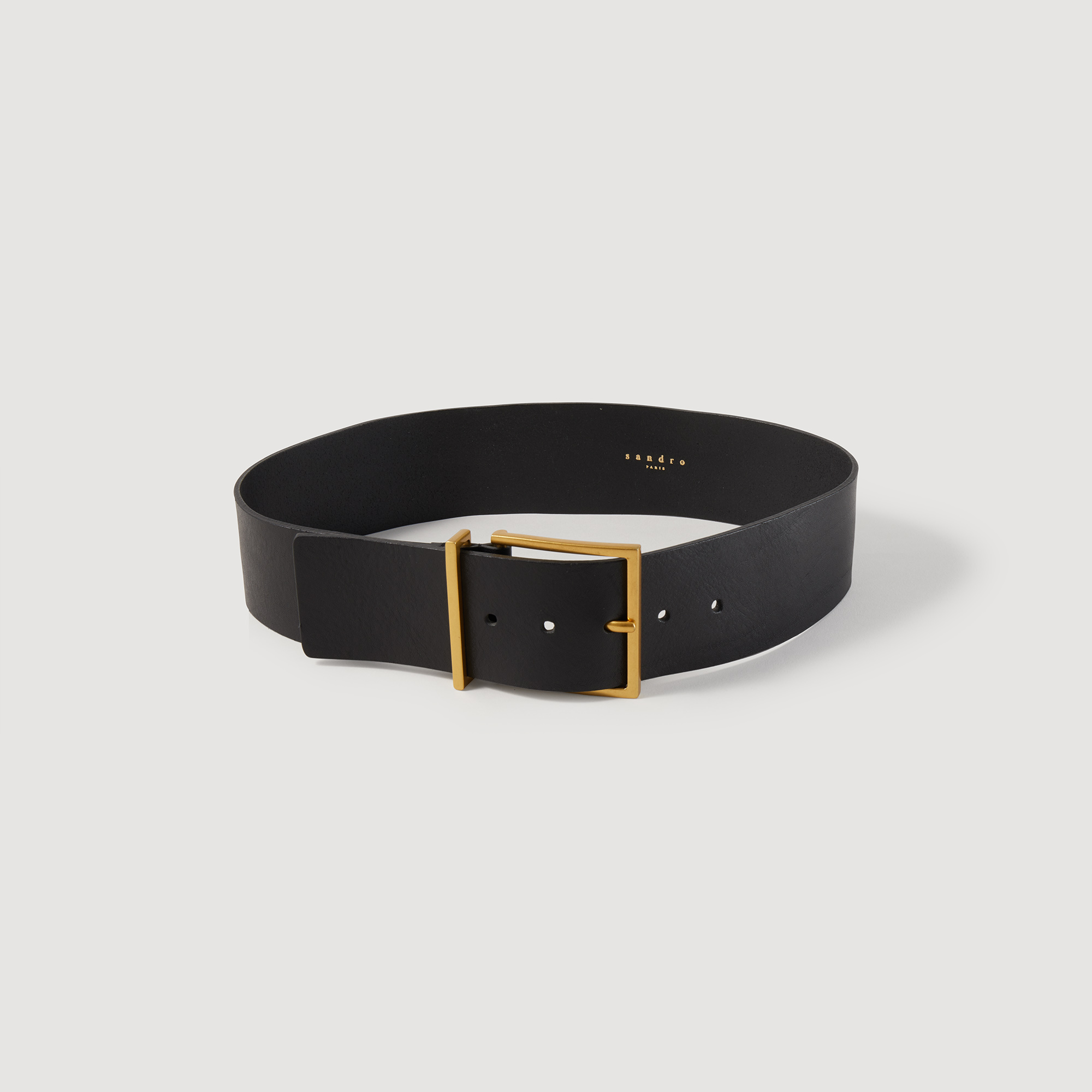 Sandro cow Wide leather belt