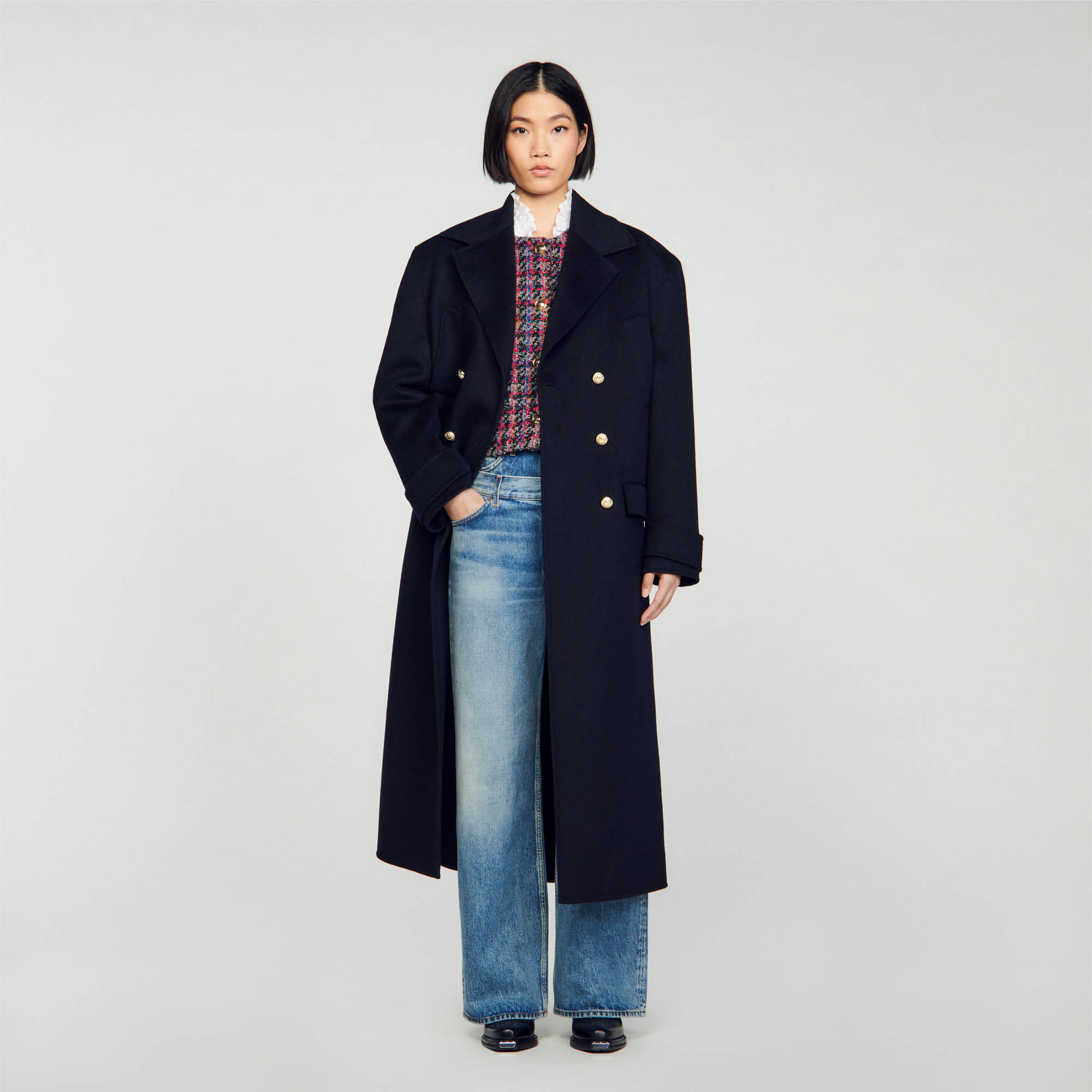 Sandro wool Long double-breasted coat
