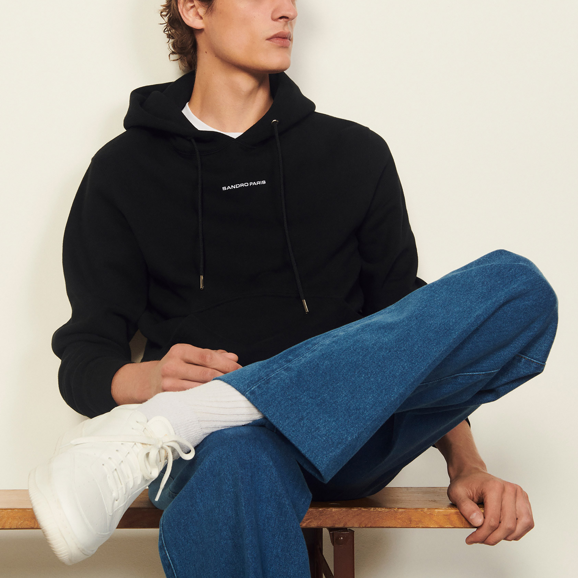 Hoodie sweatshirt with logo embroidery - Sweatshirts | Sandro Paris